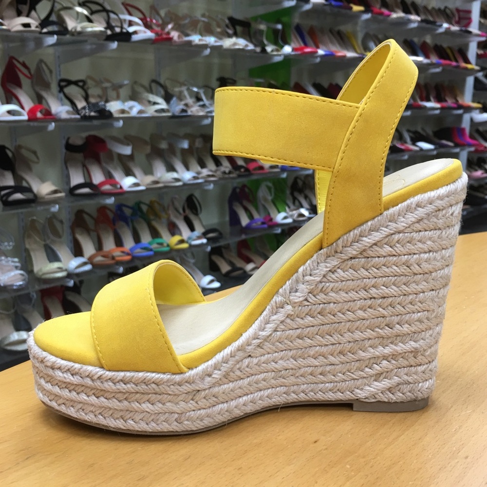 Soda Mustard Yellow espadrille 5” Wedge - Picture 2 of 7